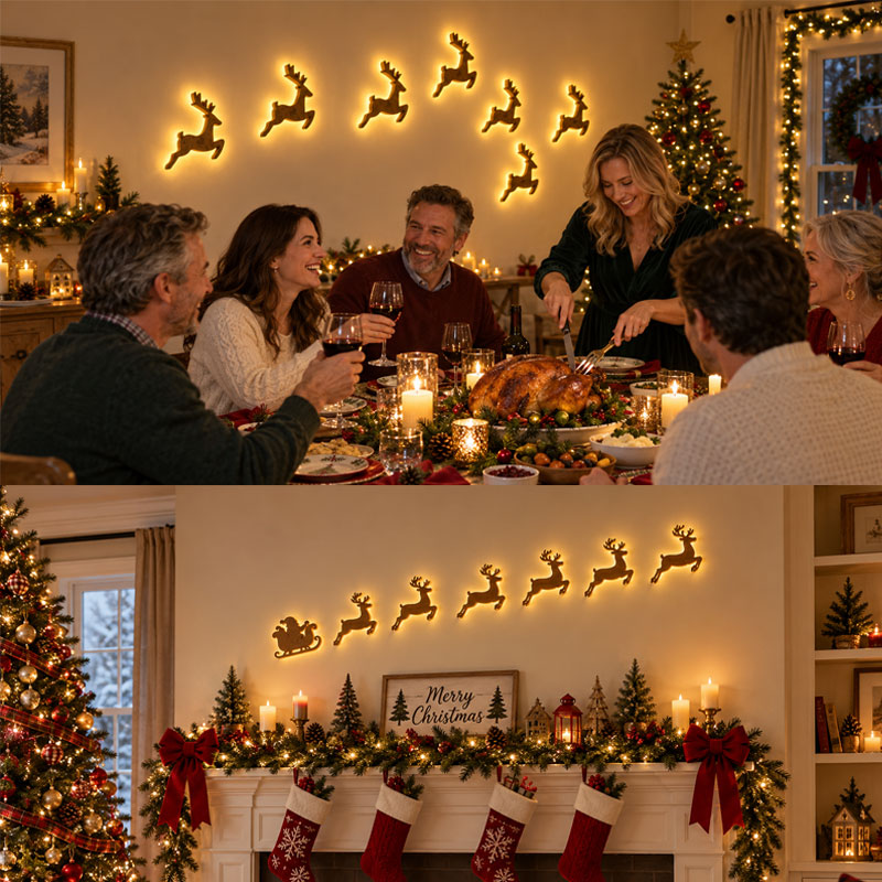 JulGlow | LED-väggdekorationer för jul i set om 7