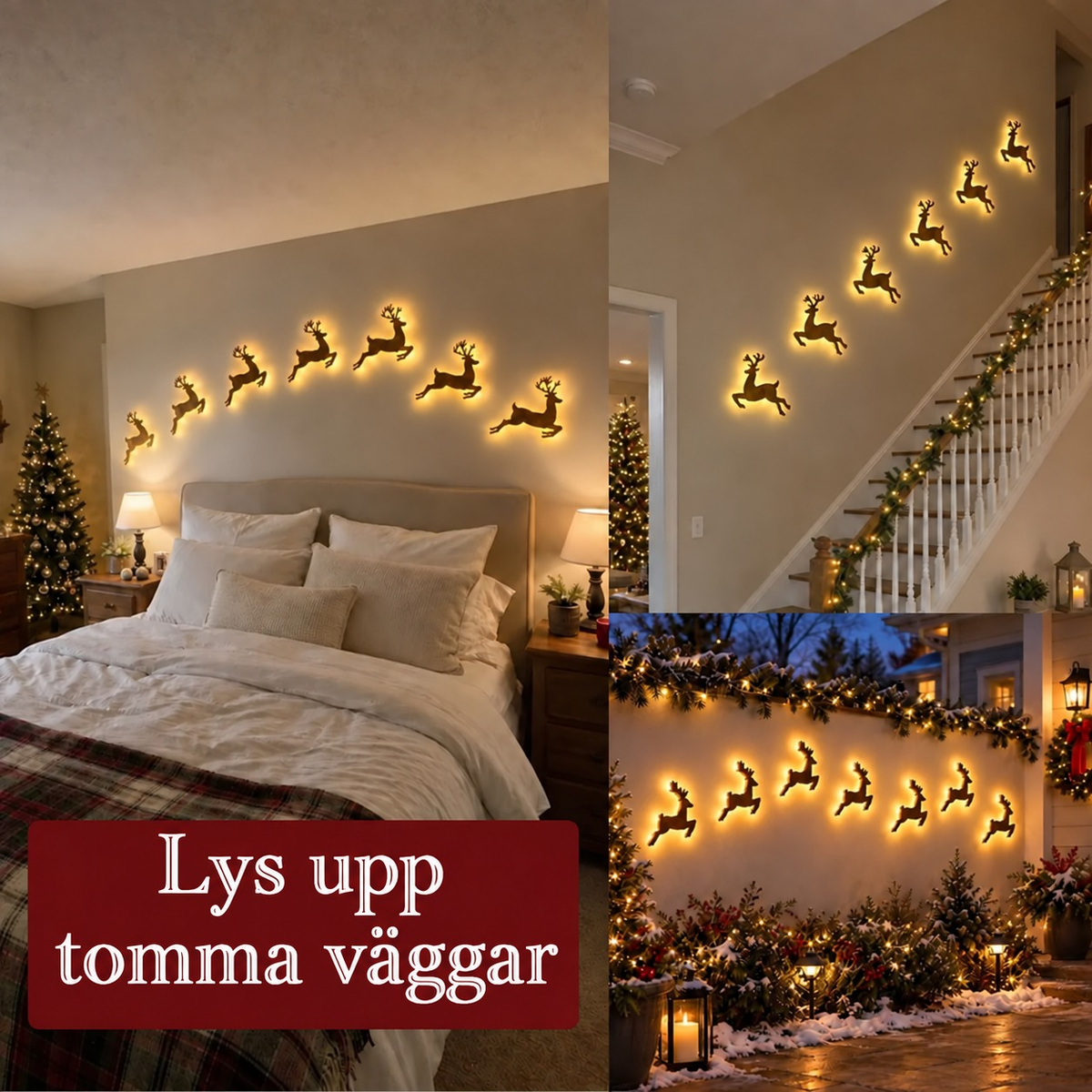 JulGlow | LED-väggdekorationer för jul i set om 7