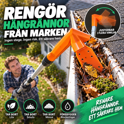 RännClean | Rengöringsverktyg för hängrännor – rensa från marken utan stege