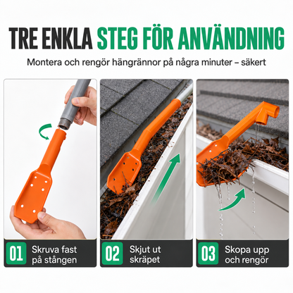 RännClean | Rengöringsverktyg för hängrännor – rensa från marken utan stege