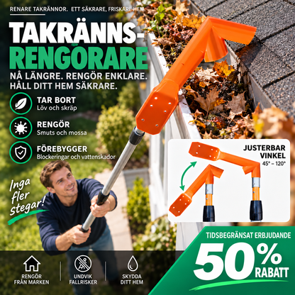 RännClean | Rengöringsverktyg för hängrännor – rensa från marken utan stege