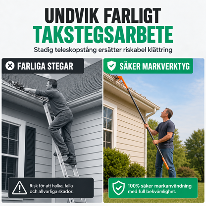 RännClean | Rengöringsverktyg för hängrännor – rensa från marken utan stege