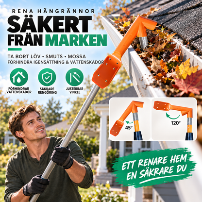 RännClean | Rengöringsverktyg för hängrännor – rensa från marken utan stege