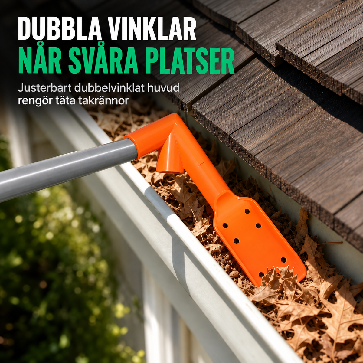 RännClean | Rengöringsverktyg för hängrännor – rensa från marken utan stege