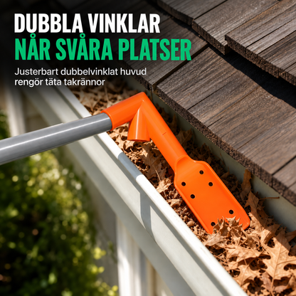 RännClean | Rengöringsverktyg för hängrännor – rensa från marken utan stege