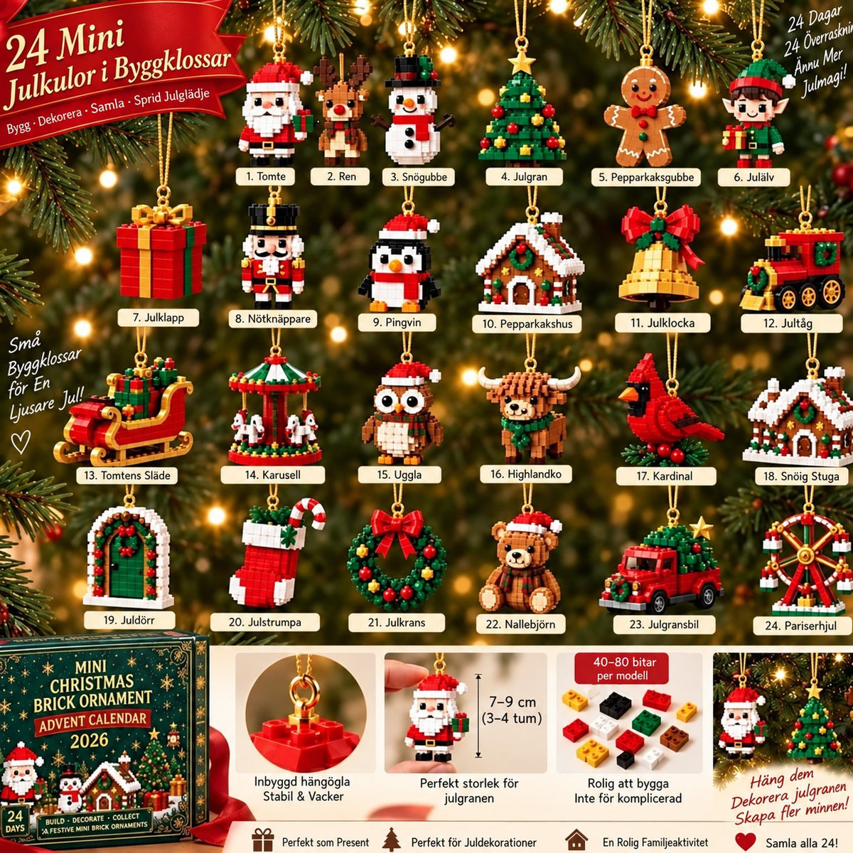 BrickJul adventskalender med 24 mini-byggsatser